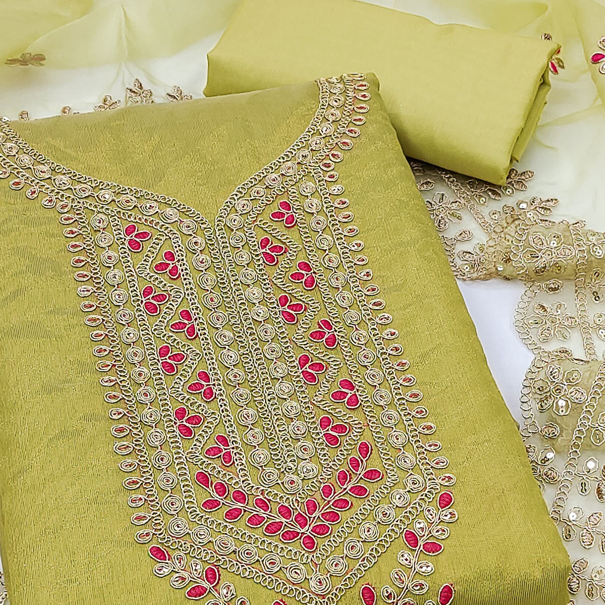 green-sequins-embroidered-chanderi-silk-dress-material