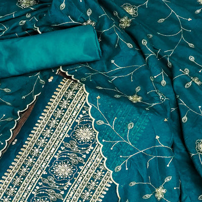 Morpich Sequins Embroidered Chinon Dress Material