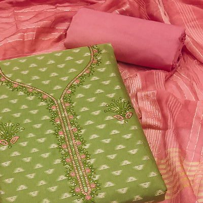 green-woven-cotton-blend-unstitched-dress-material