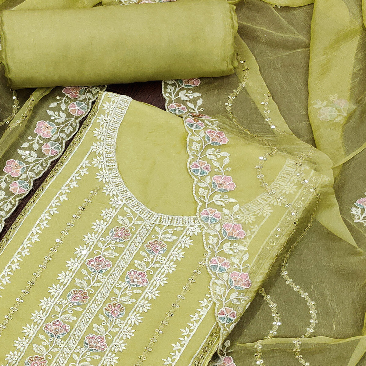green-floral-sequins-embroidered-organza-dress-material-5