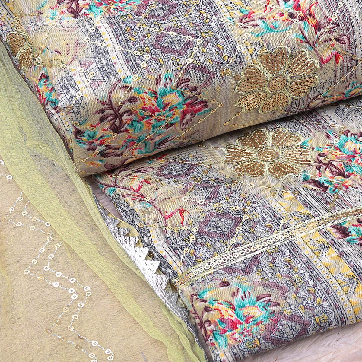 green-floral-foil-printed-pure-cotton-dress-material