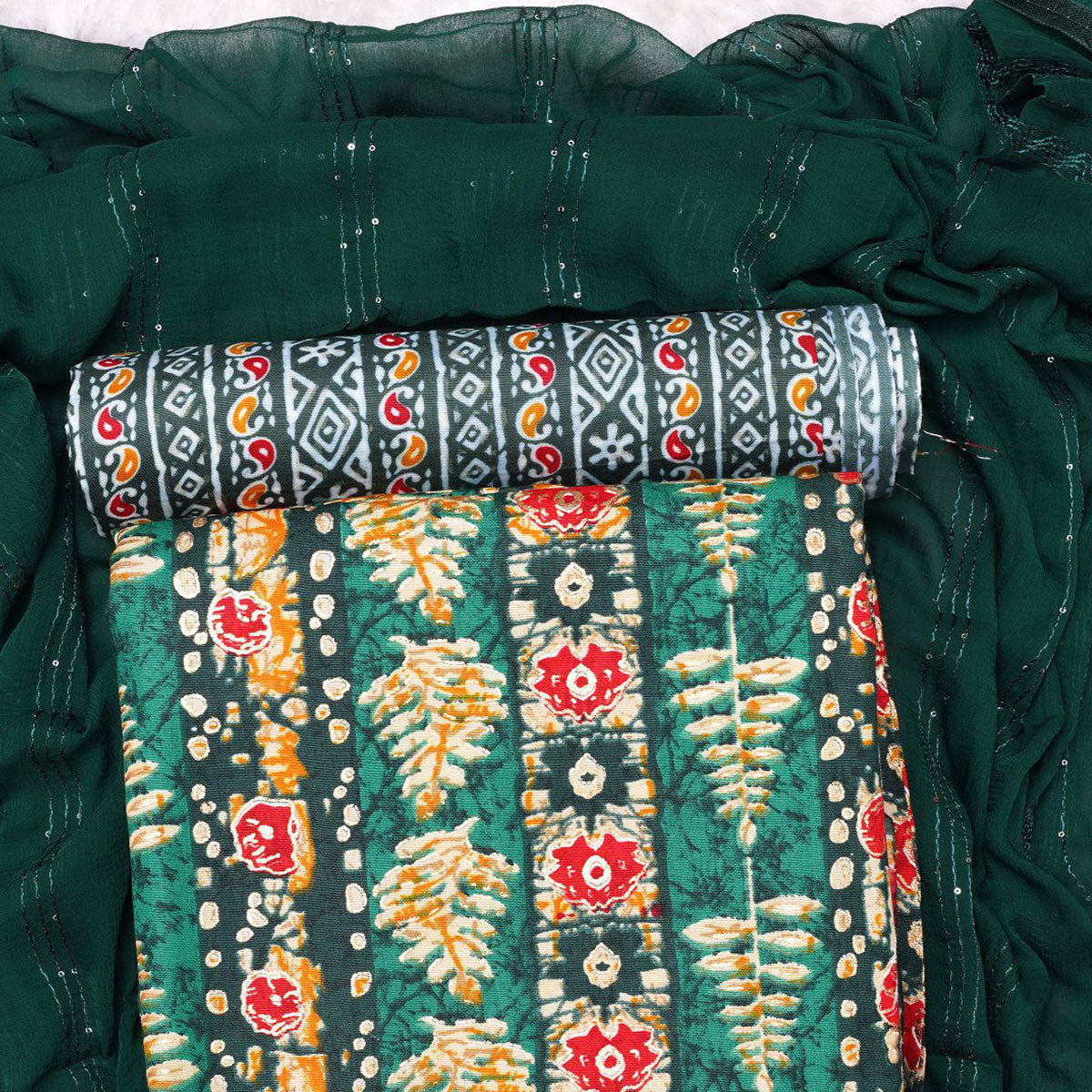 green-foil-printed-cotton-blend-dress-material