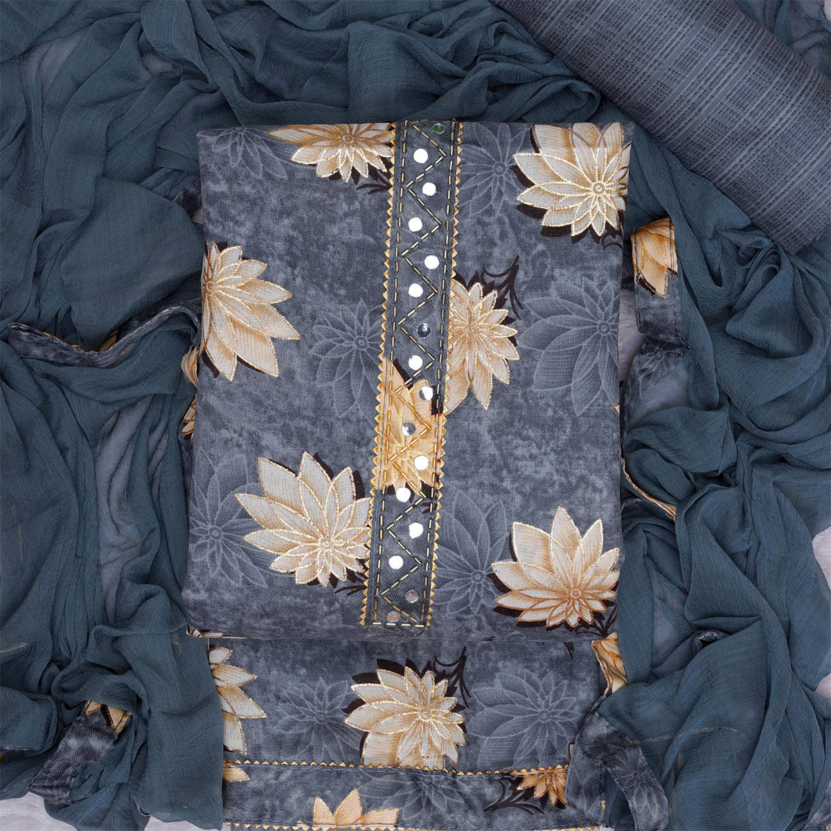 grey-floral-foil-printed-poly-cotton-dress-material