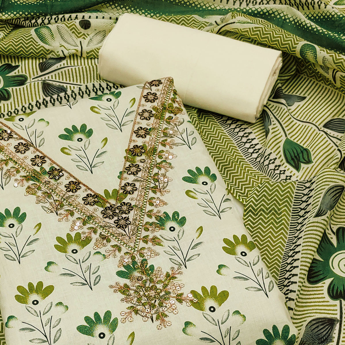 green-floral-printed-embroidery-work-pure-cotton-dress-material