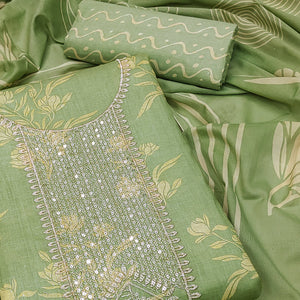 green-printed-with-sequins-work-pure-cotton-dress-material-1