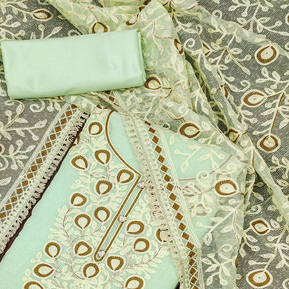 green-embroidered-kota-doria-dress-material