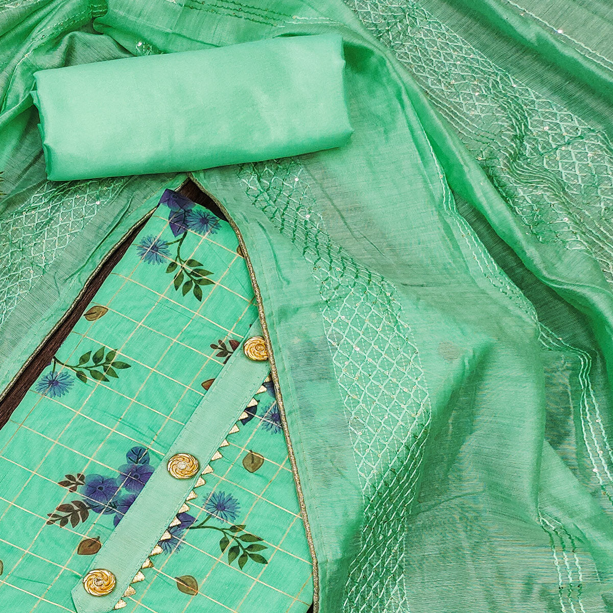 green-floral-printed-chanderi-dress-material-2
