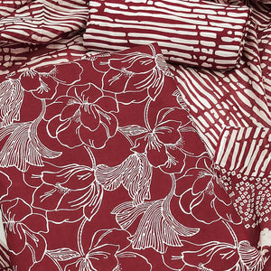 Maroon Floral Printed Pure Cotton Dress Material