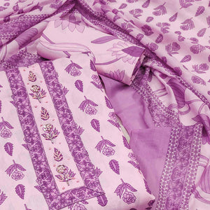 Light Pink Floral Printed Pure Cotton Dress Material
