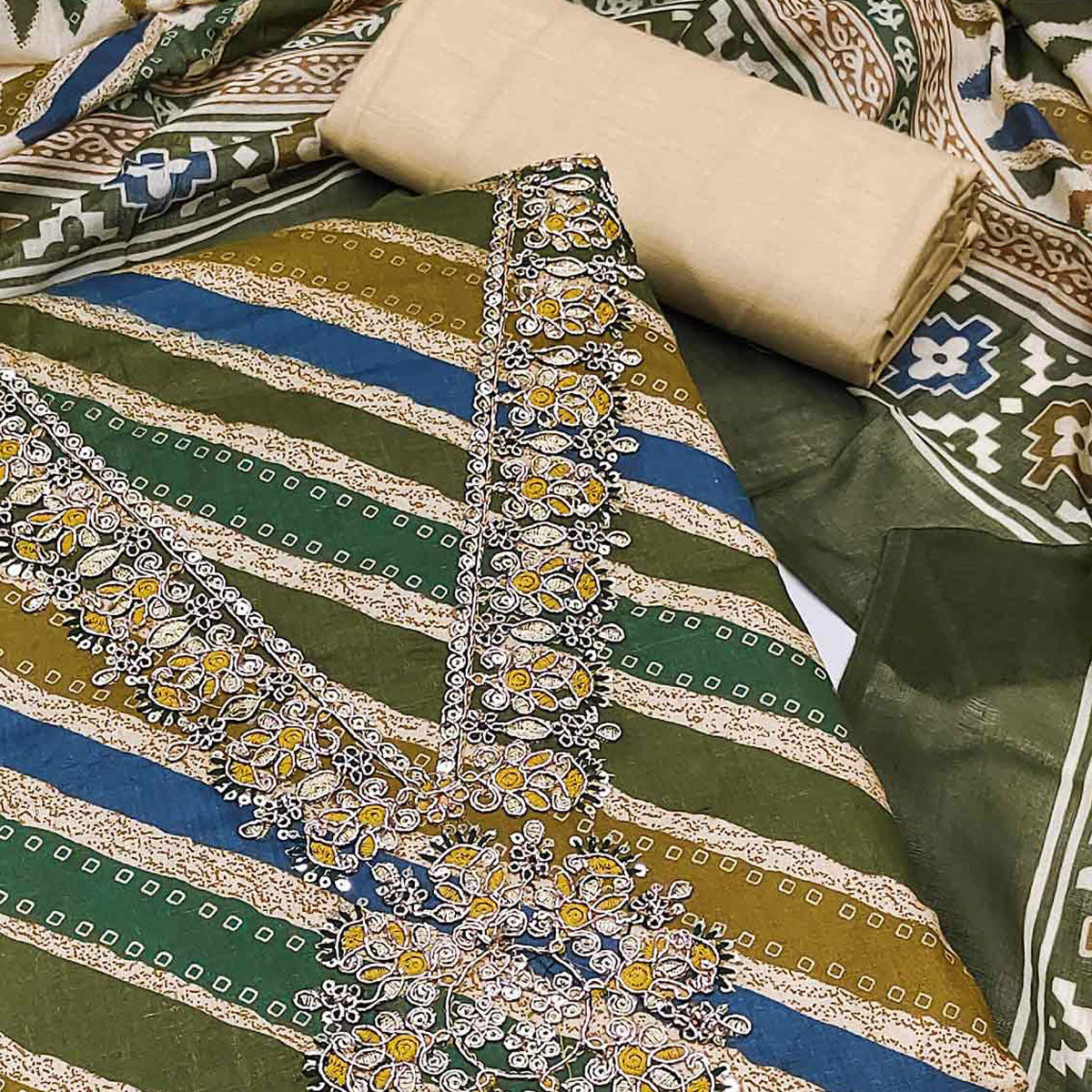 green-striped-printed-with-embroidery-pure-cotton-dress-material