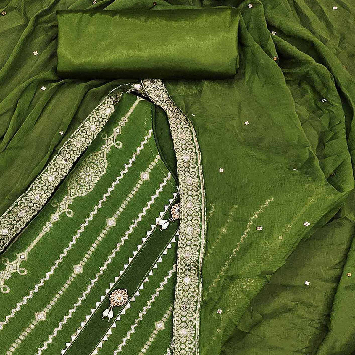 green-woven-jacquard-dress-material-2