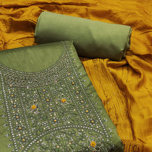 green-sequins-embroidered-cotton-silk-dress-material