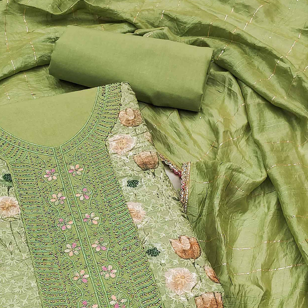 green-floral-print-with-embroidered-pure-cotton-dress-material