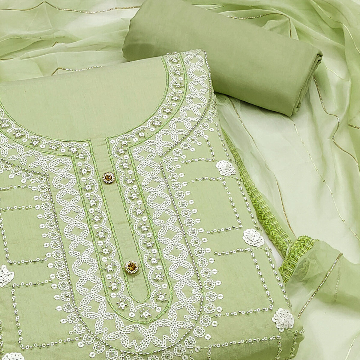 green-sequins-embroidery-chanderi-silk-dress-material