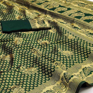 green-woven-jacquard-saree-1
