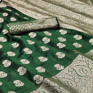 green-floral-woven-organza-saree-with-tassels-2