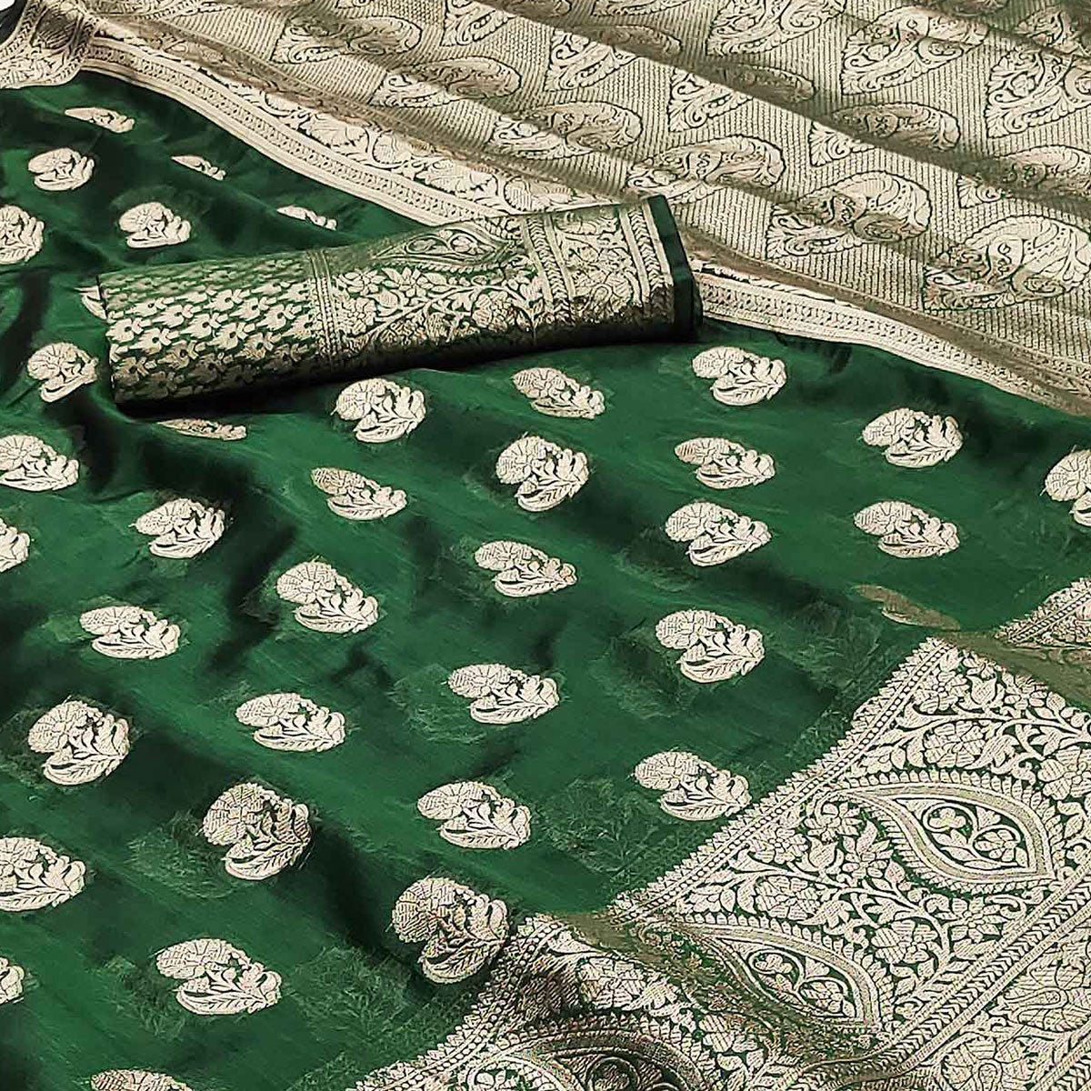 green-floral-woven-organza-saree-with-tassels-2