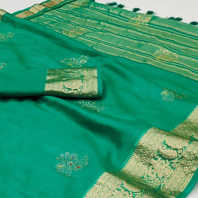 green-woven-with-swarovski-work-organza-saree