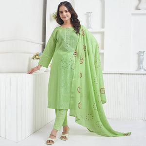 green-printed-pure-cotton-salwar-suit-with-mirror-work