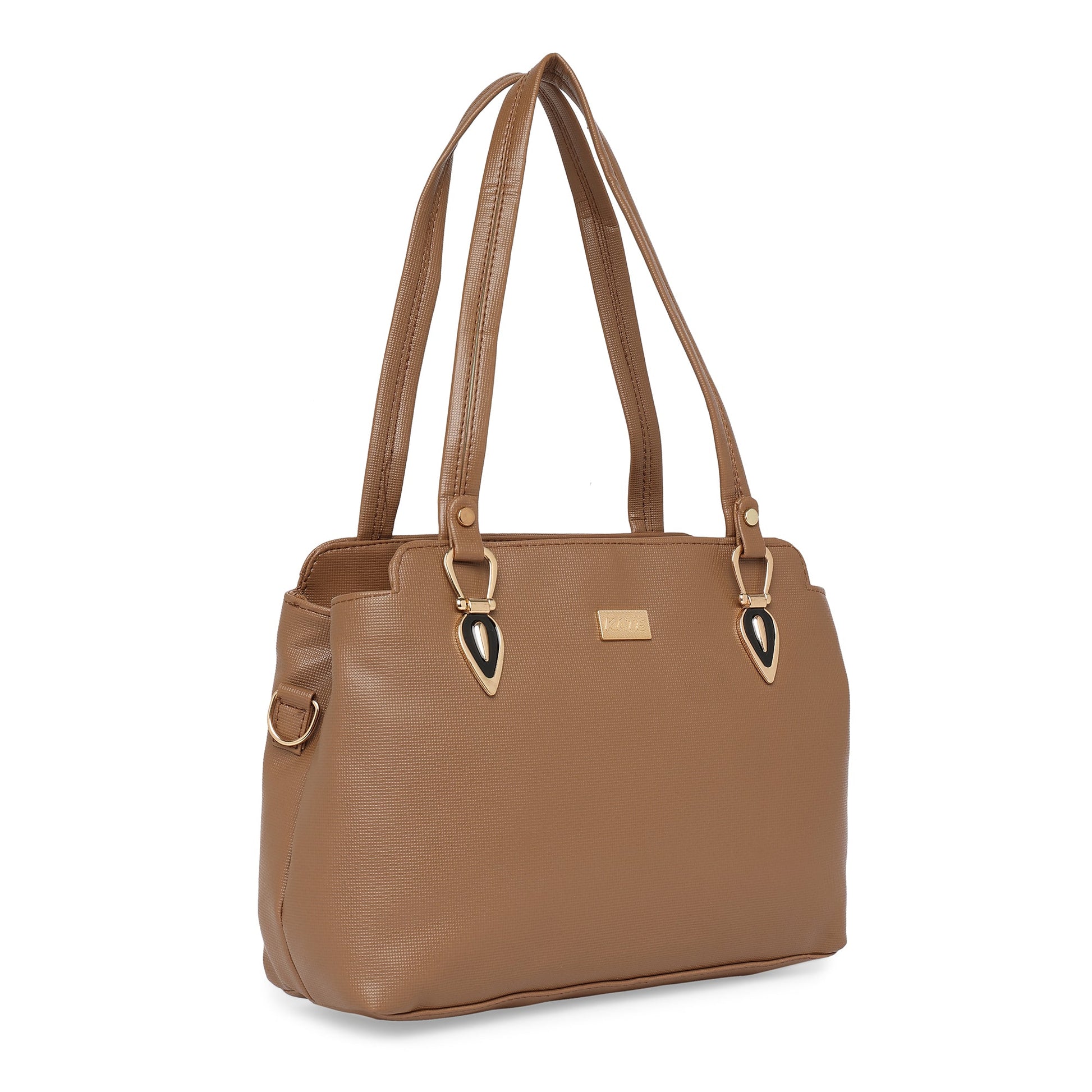 Brown Women Vegan Leather Handbag With Belt