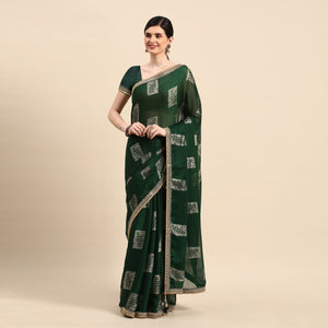 green-foil-printed-with-embroidered-border-chiffon-saree
