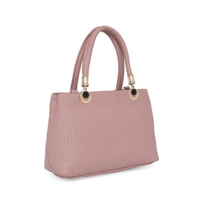 Mauve Women Vegan Leather Handbag With Belt