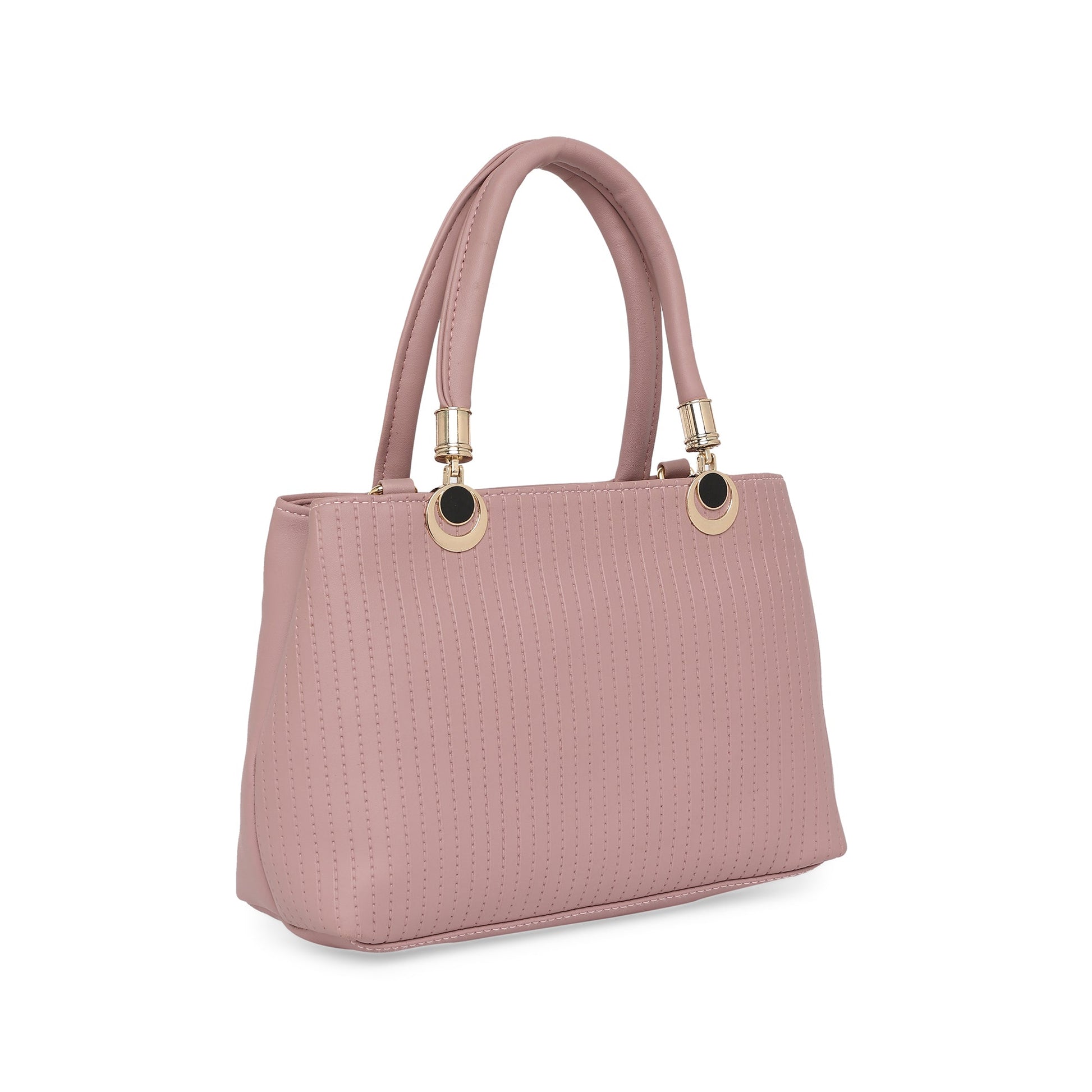 Mauve Women Vegan Leather Handbag With Belt