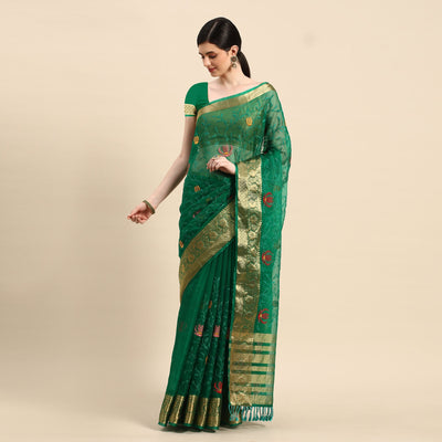green-floral-embroidered-organza-saree-3