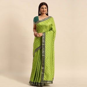 green-printed-vichitra-silk-saree