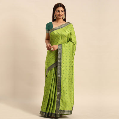 green-printed-vichitra-silk-saree