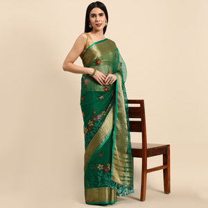 green-floral-embroidered-organza-saree-5