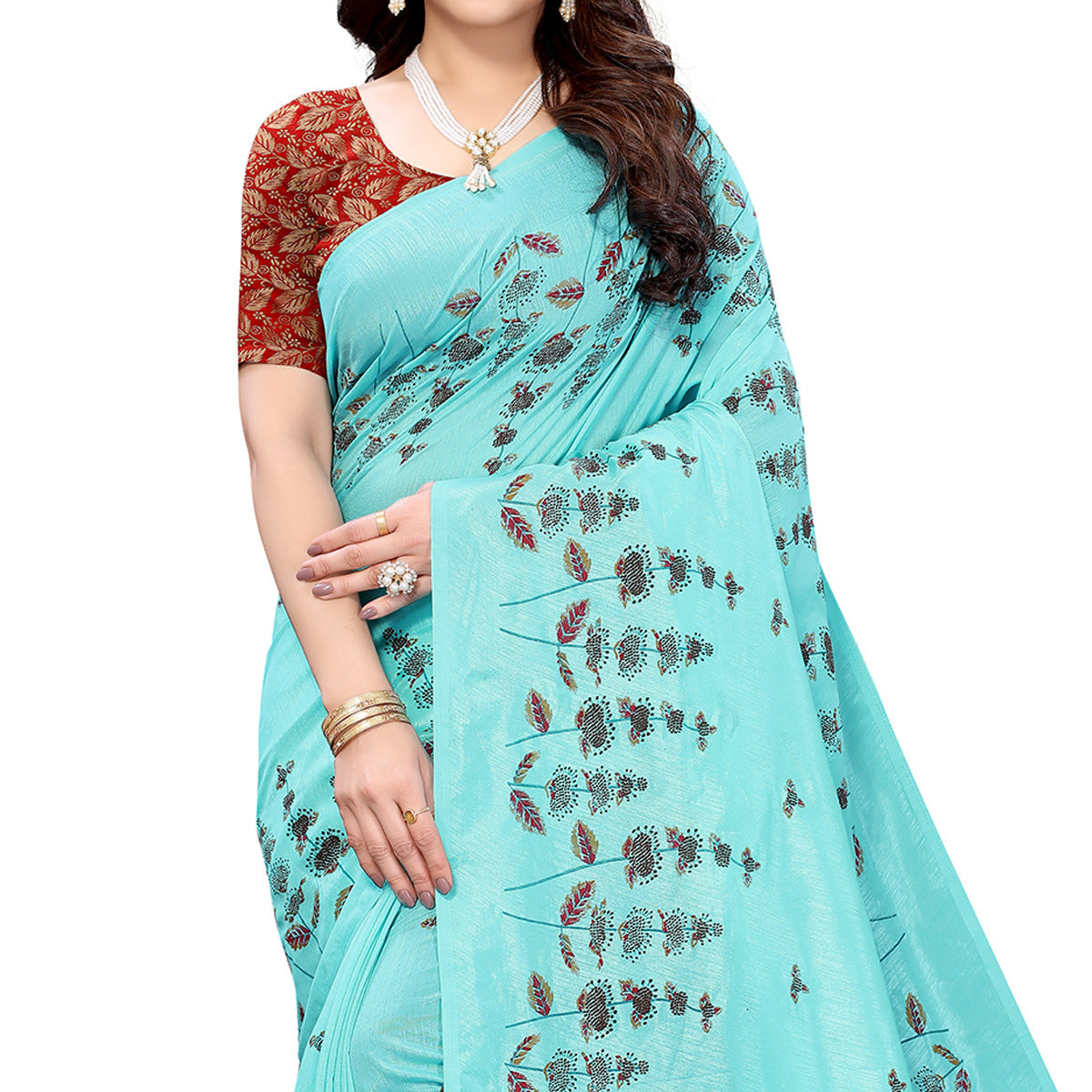 Ferozi Casual Wear Printed Silk Saree