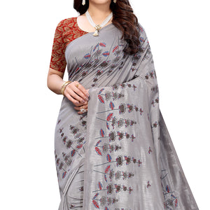 grey-casual-wear-printed-vichitra-silk-saree-120270