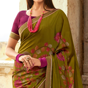 green-floral-printed-with-embroidered-border-silk-saree