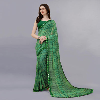 green-floral-printed-georgette-saree-8