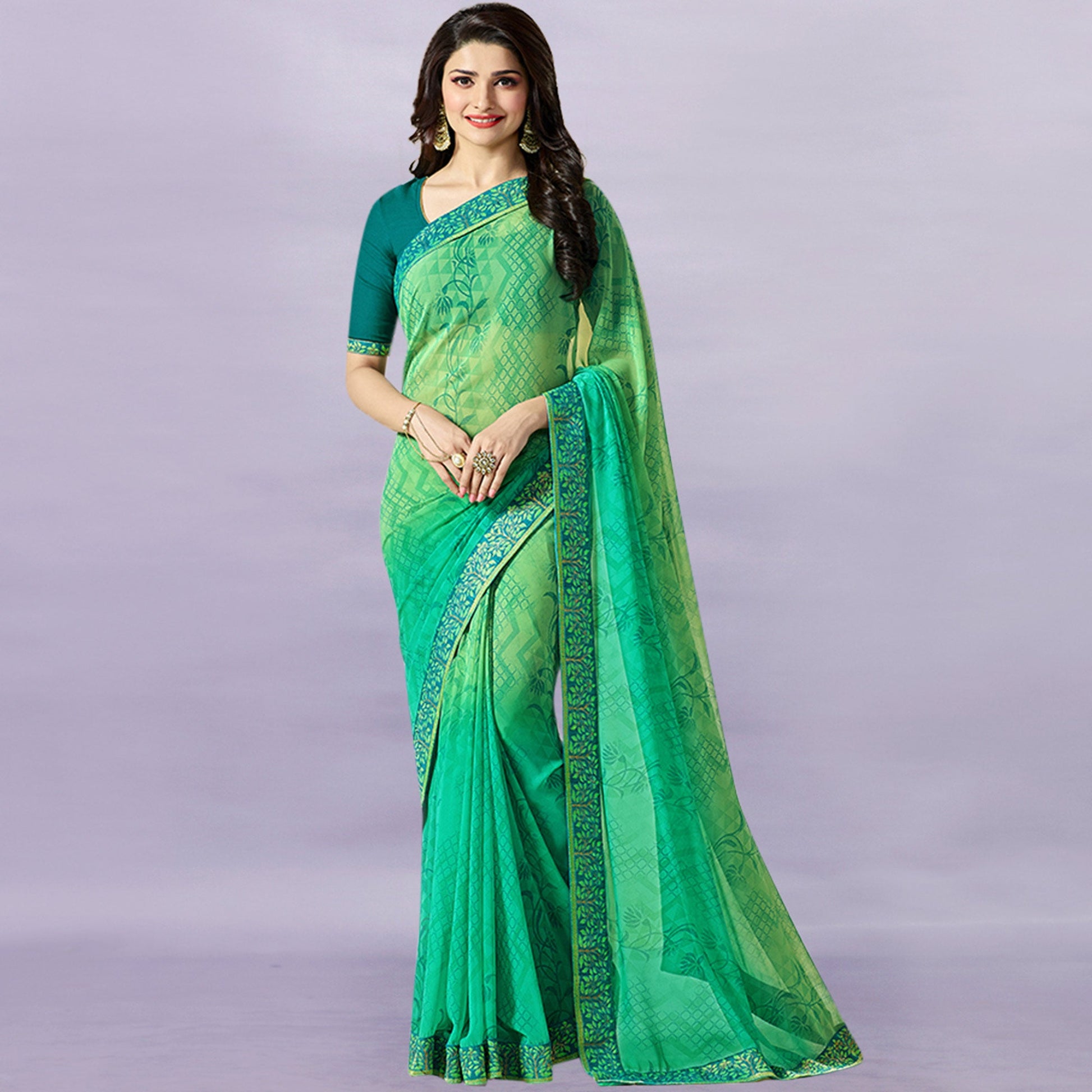 green-floral-printed-georgette-saree-10
