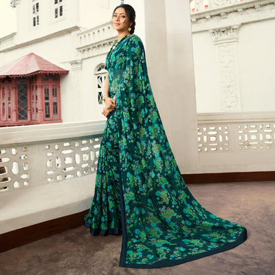 green-floral-printed-georgette-saree-11