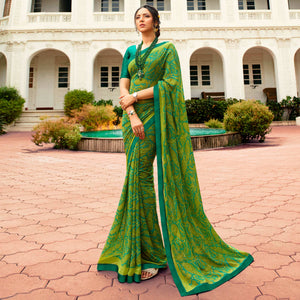 green-printed-georgette-saree-7