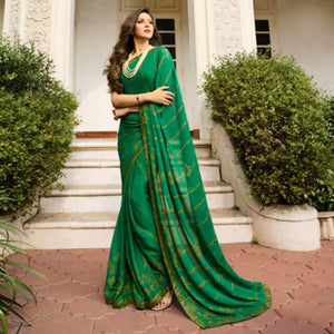 green-printed-art-silk-saree-with-lace-border