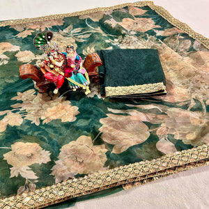 green-floral-digital-printed-organza-saree-with-lace-border