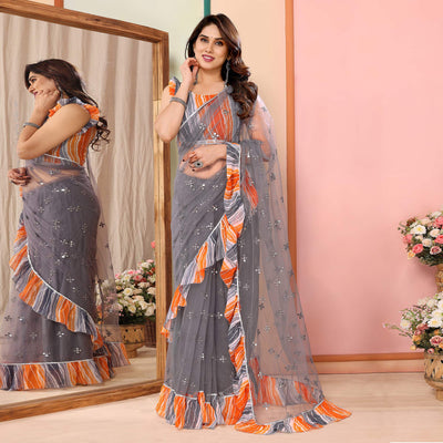 grey-mirror-work-embroidered-net-ruffle-saree