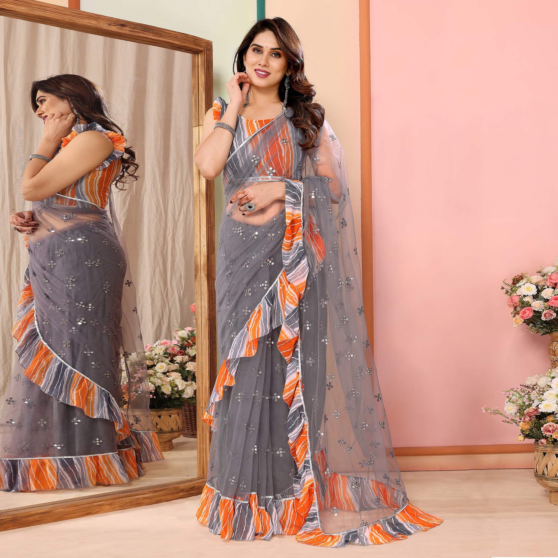 grey-mirror-work-embroidered-net-ruffle-saree