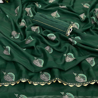 green-foil-printed-chiffon-saree-with-sequins-embroidered-border