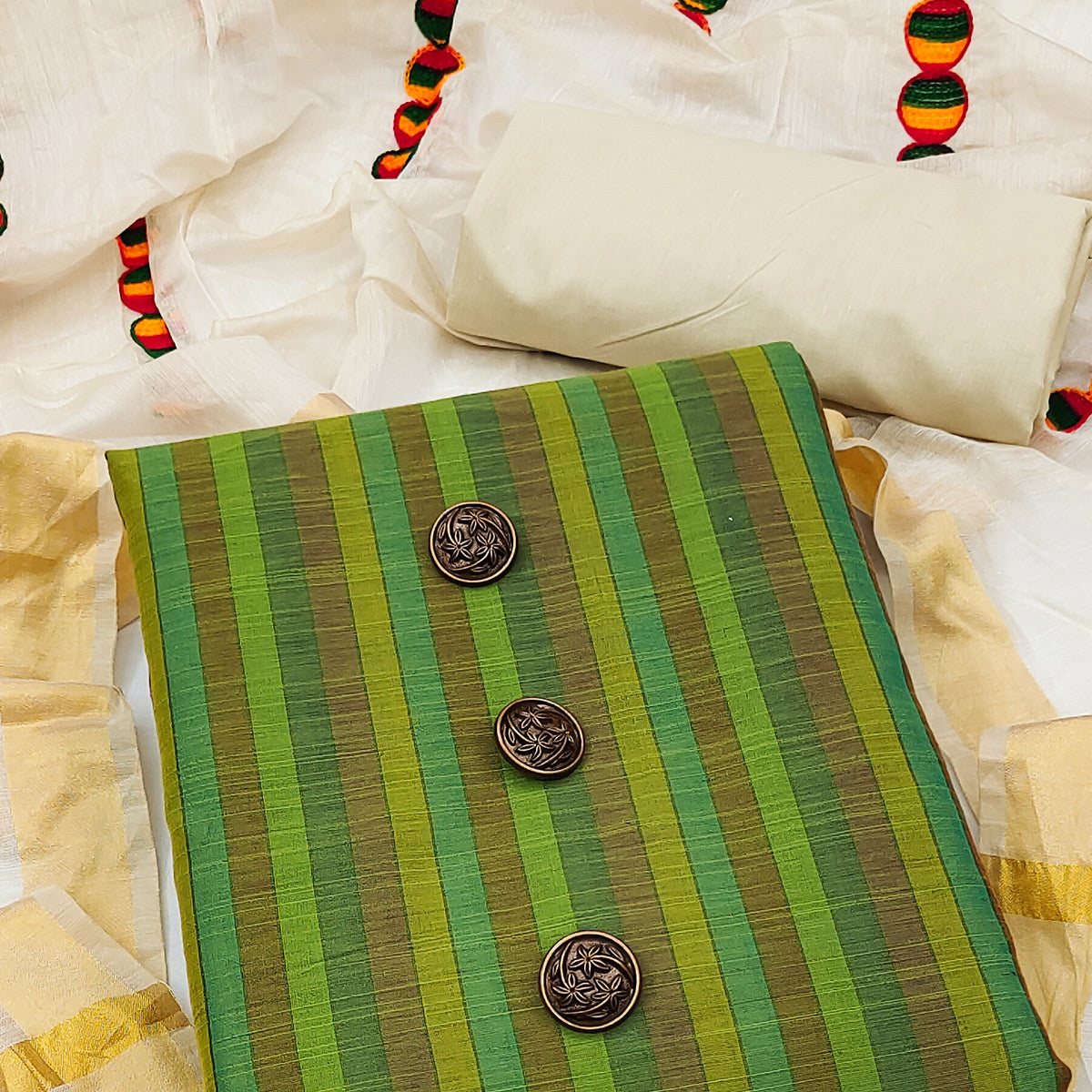 green-casual-wear-stripes-cotton-dress-material-119356