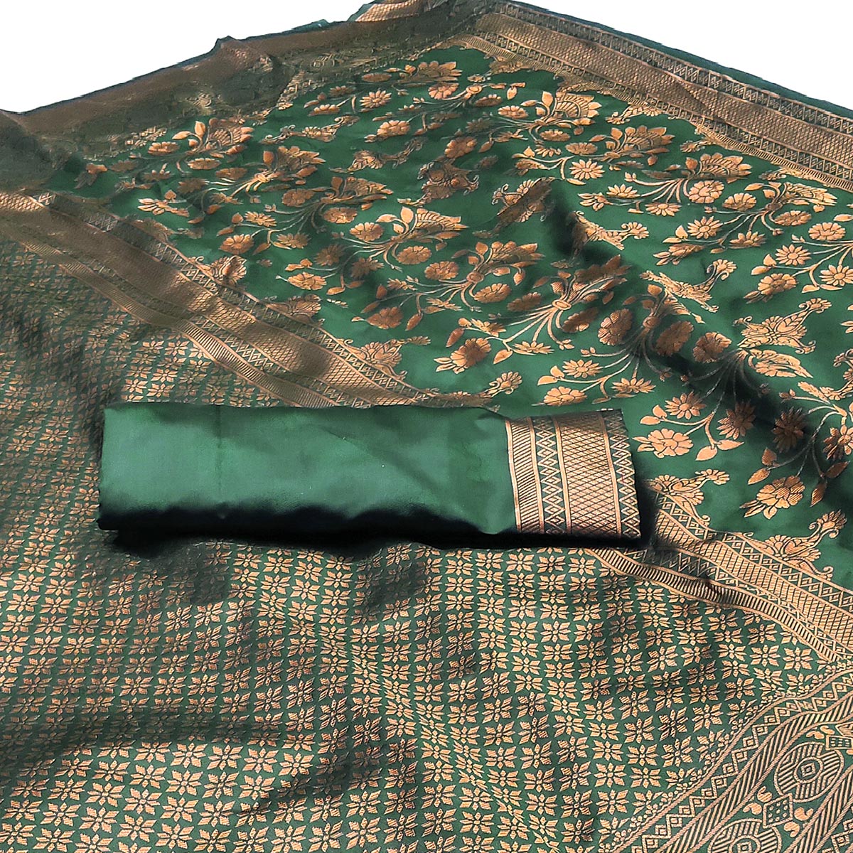 green-floral-woven-banarasi-silk-saree