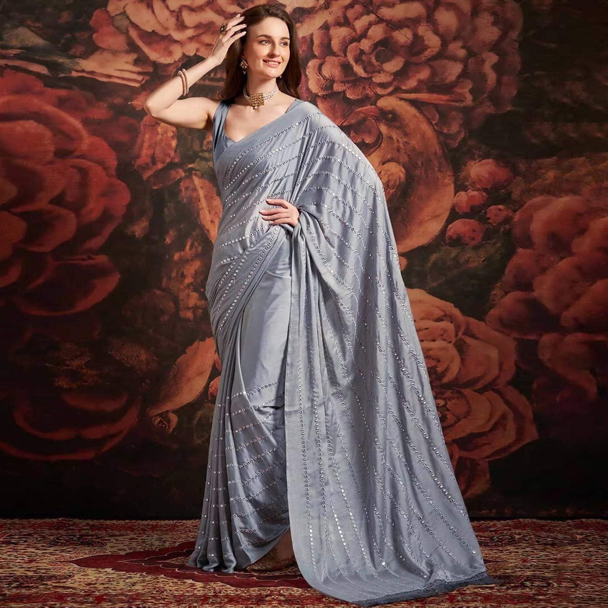 grey-embroidered-art-silk-saree-1