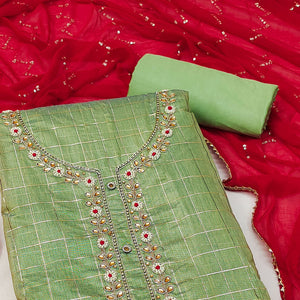 green-embroidered-chanderi-dress-material-8