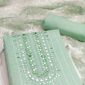 green-woven-pure-cotton-dress-material