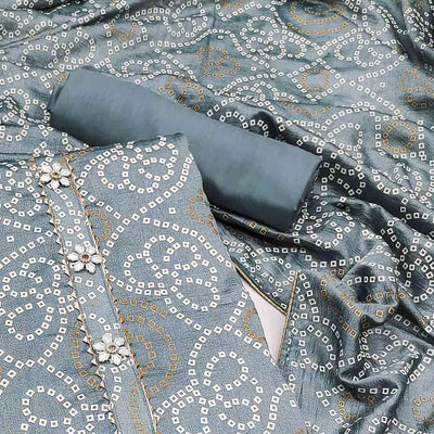 grey-bandhani-printed-vichitra-silk-dress-material