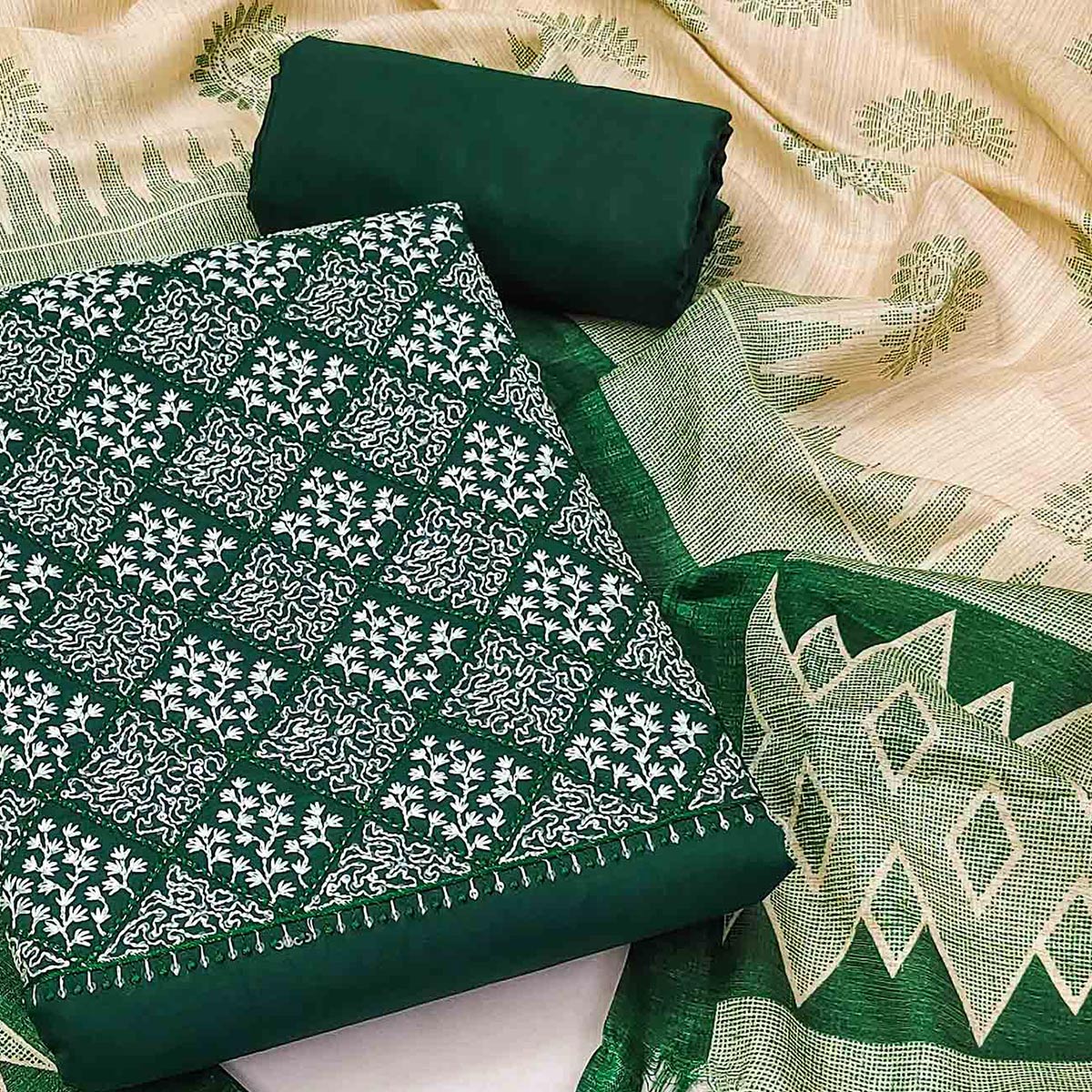 green-embroidered-chinon-dress-material